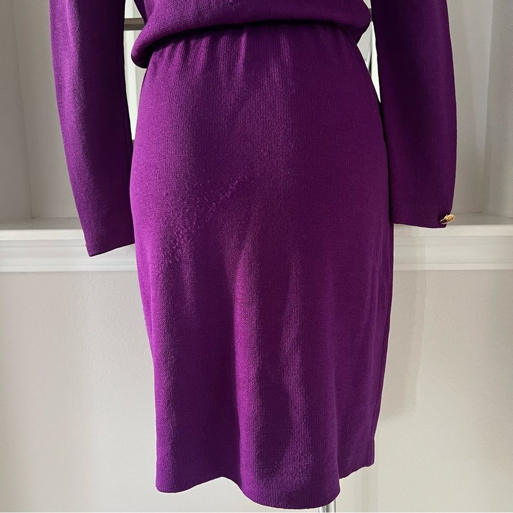 ST. JOHN Couture Purple Sweater Dress, New, Size 8 - Picture 7 of 14